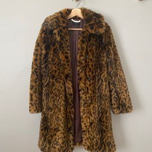 J.Crew Leopard Collection Faux-fur Print Coat XS